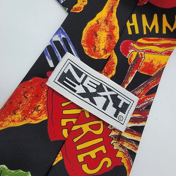 Next Exit Tie BBQ Colorful Fun Novelty Tie - Cookout Fast Food Burger Soda Fries - Picture 5 of 8